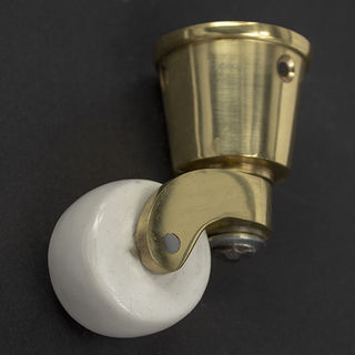 Castor Brass ROUND CUP 32mm White Ceramic Wheel