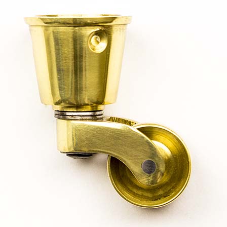 Traditional ROUND Cup Castor 25mm Brass Wheel