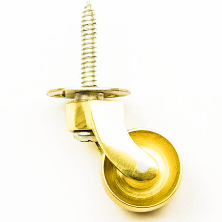 Furniture Caster Screw-In 32mm Brass Wheel