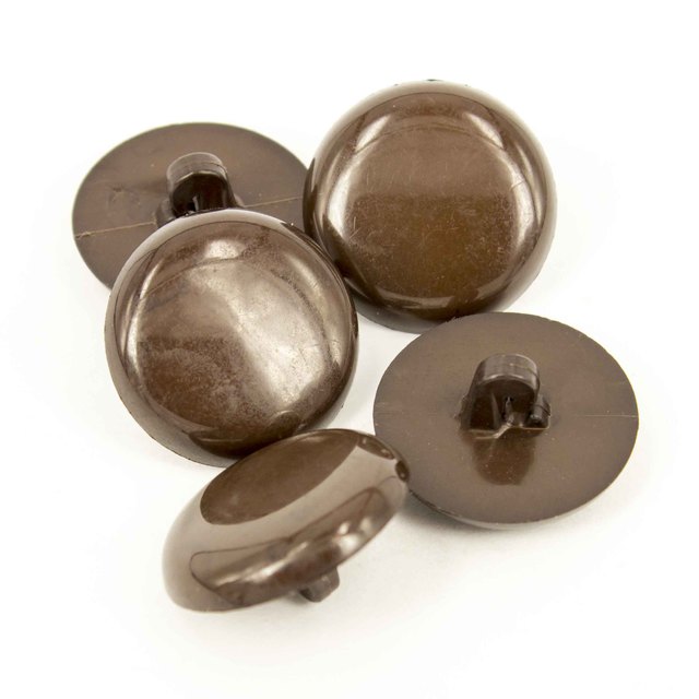 Nylon Domed Buttons - Dark Brown